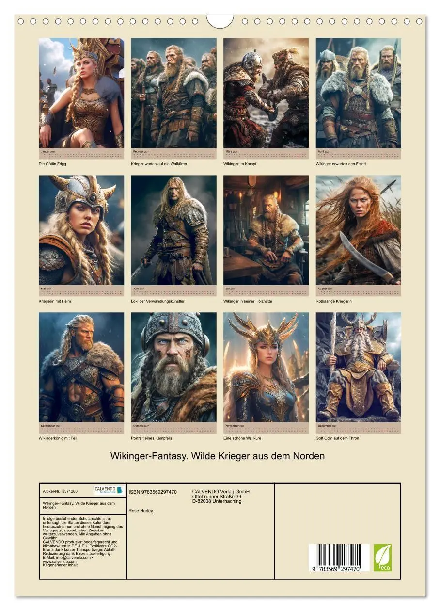 Bild: 9783569297470 | Wikinger-Fantasy. Wilde Krieger aus dem Norden (Wandkalender 2027...
