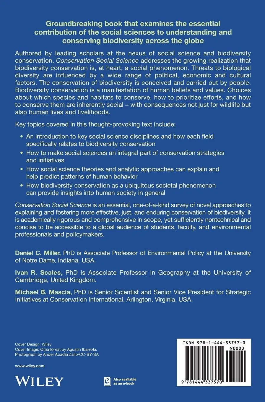 Rückseite: 9781444337570 | Conservation Social Science | Daniel C. Miller (u. a.) | Buch | 384 S.