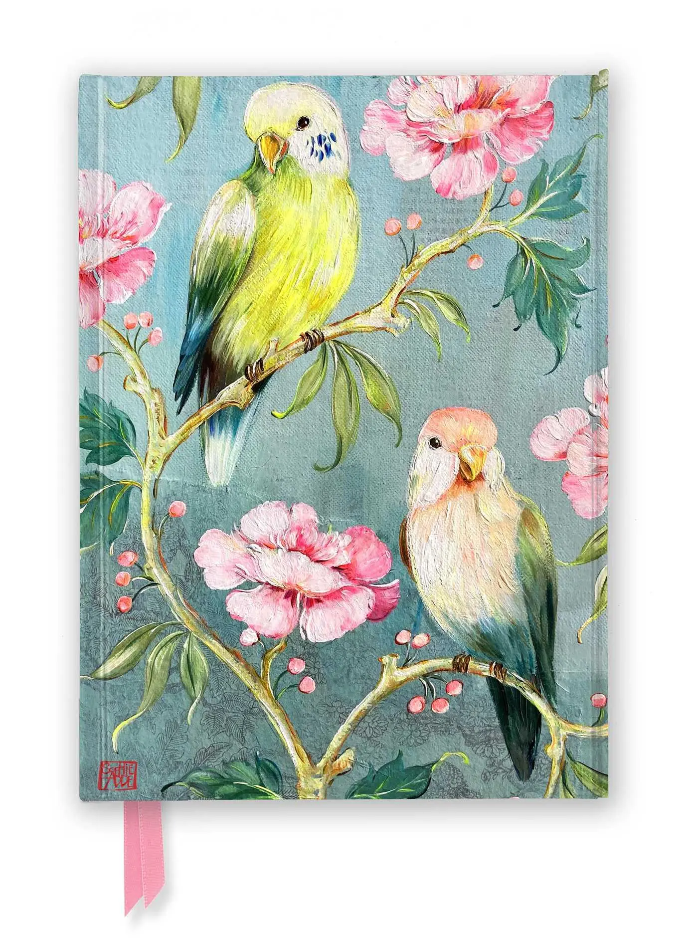 Cover: 9781835627570 | Sophie Adde: Two Parakeets (Foiled Journal) | Flame Tree Publishing