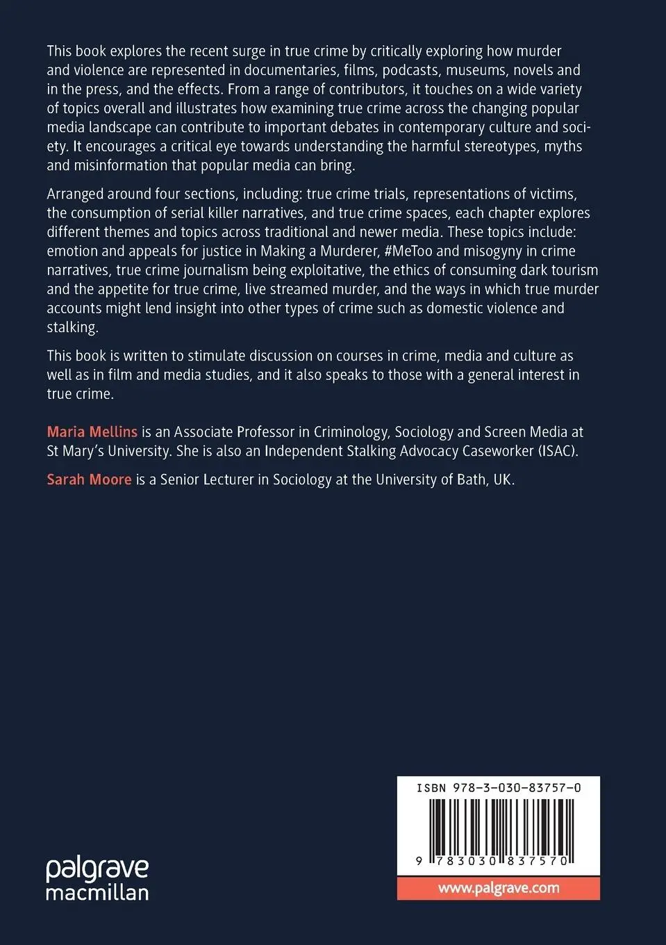 Rückseite: 9783030837570 | Critiquing Violent Crime in the Media | Maria Mellins (u. a.) | Buch