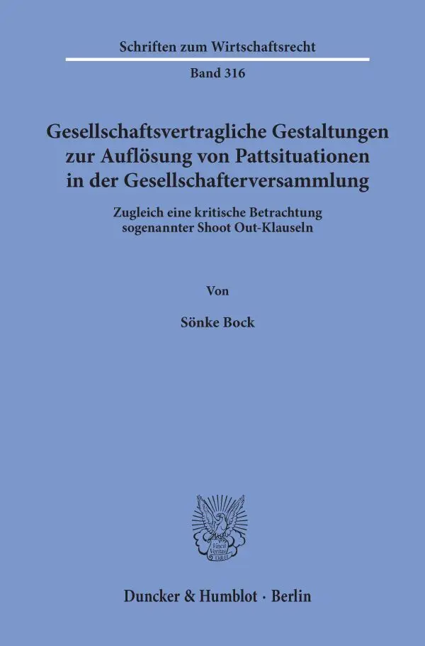 Cover: 9783428157570 | Gesellschaftsvertragliche Gestaltungen zur Auflösung von...