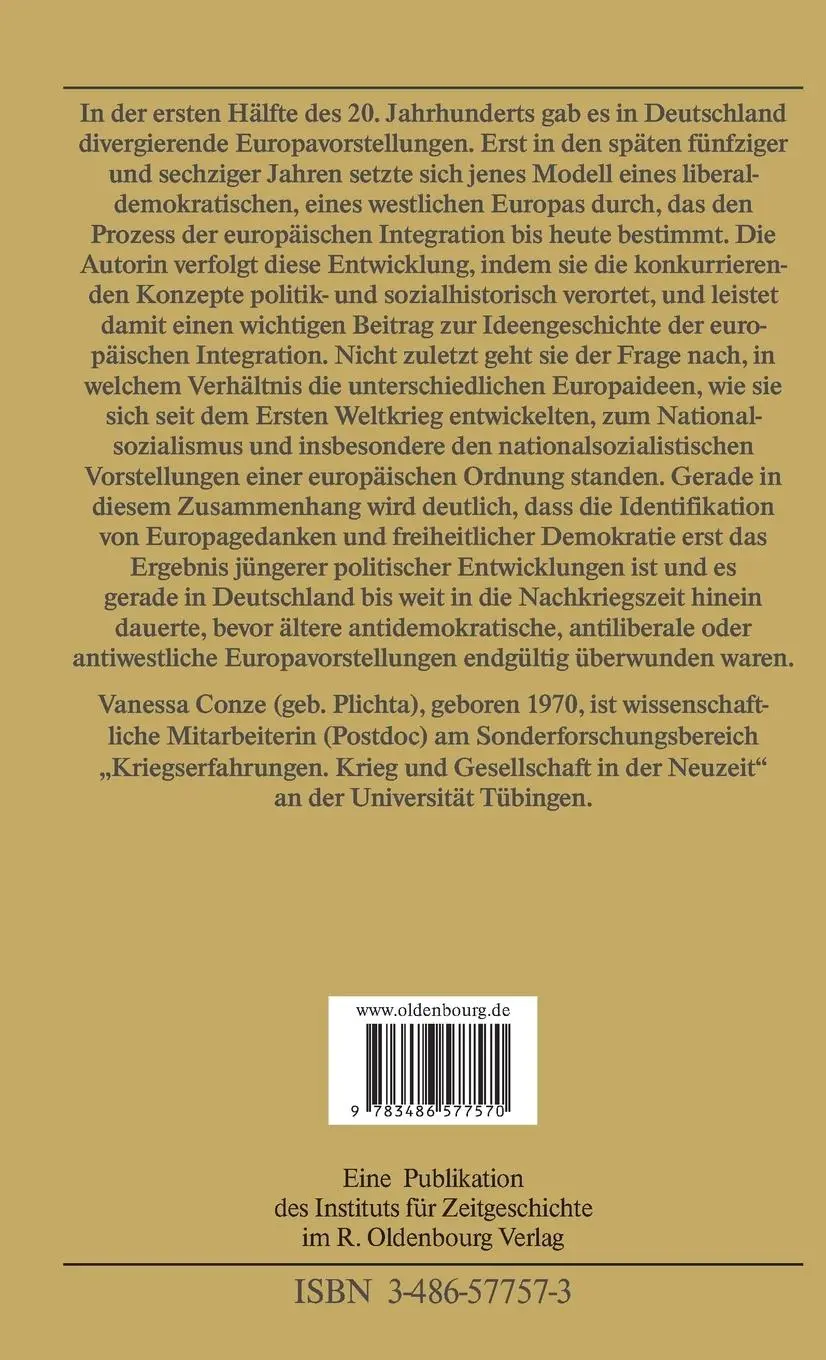 Rückseite: 9783486577570 | Das Europa der Deutschen | Vanessa Conze | Buch | IX | Deutsch | 2005