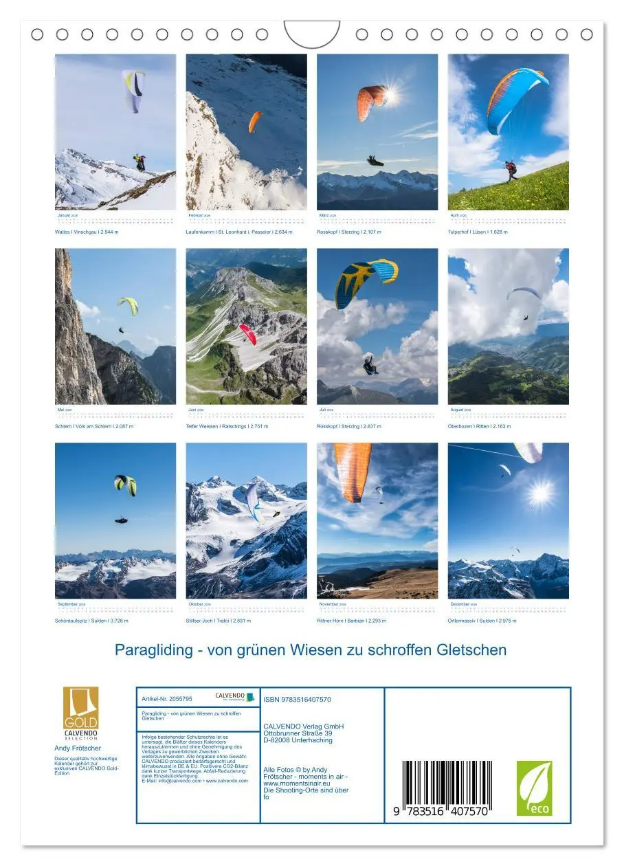 Bild: 9783516407570 | Paragliding - von grünen Wiesen zu schroffen Gletschen...