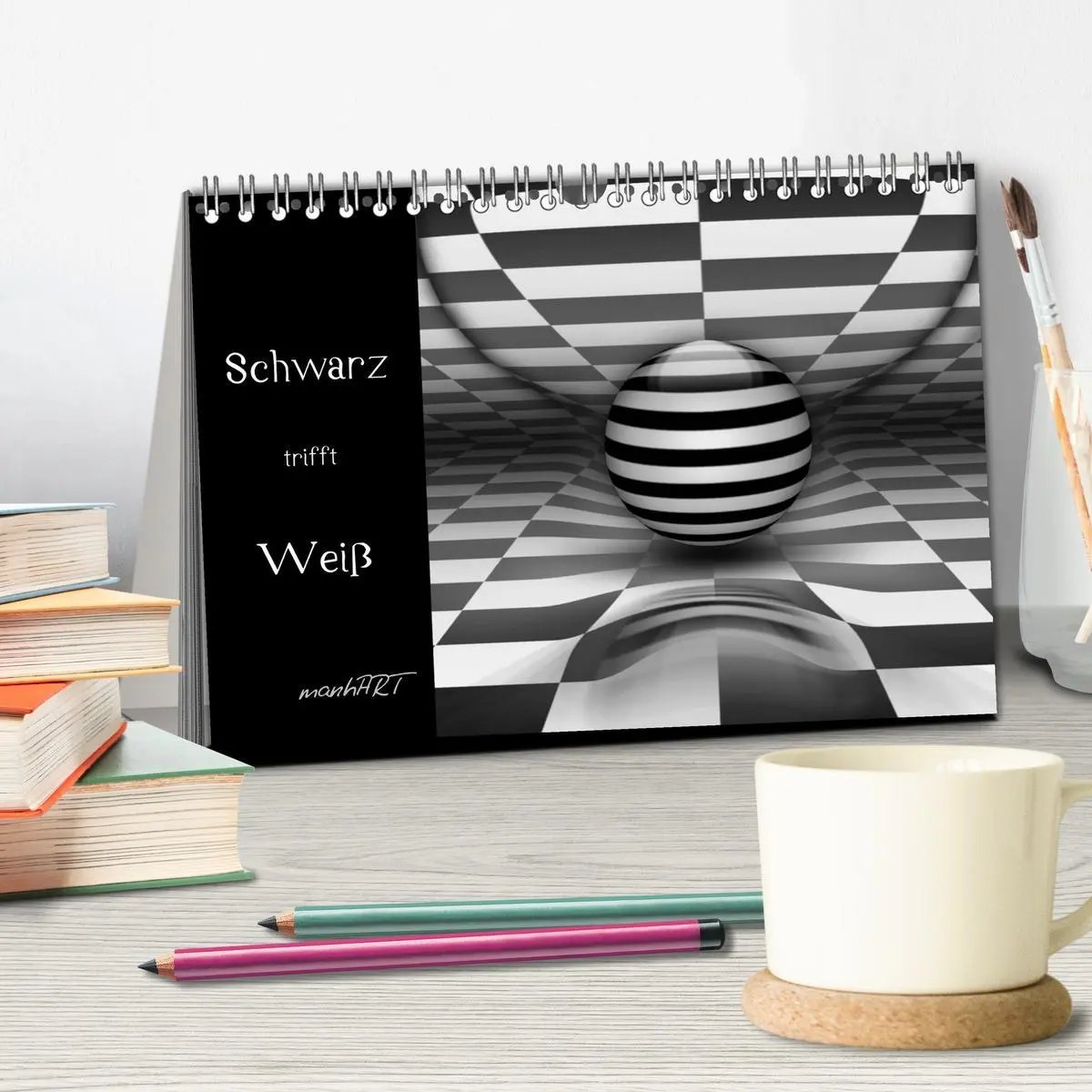 Bild: 9783516187670 | Schwarz trifft Weiß (Tischkalender 2026 DIN A5 quer), CALVENDO...