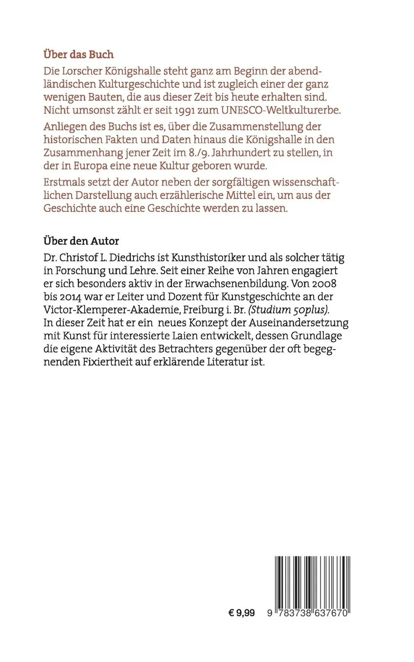 Rückseite: 9783738637670 | Die Königshalle in Lorsch | Christof L. Diedrichs | Taschenbuch | 2015