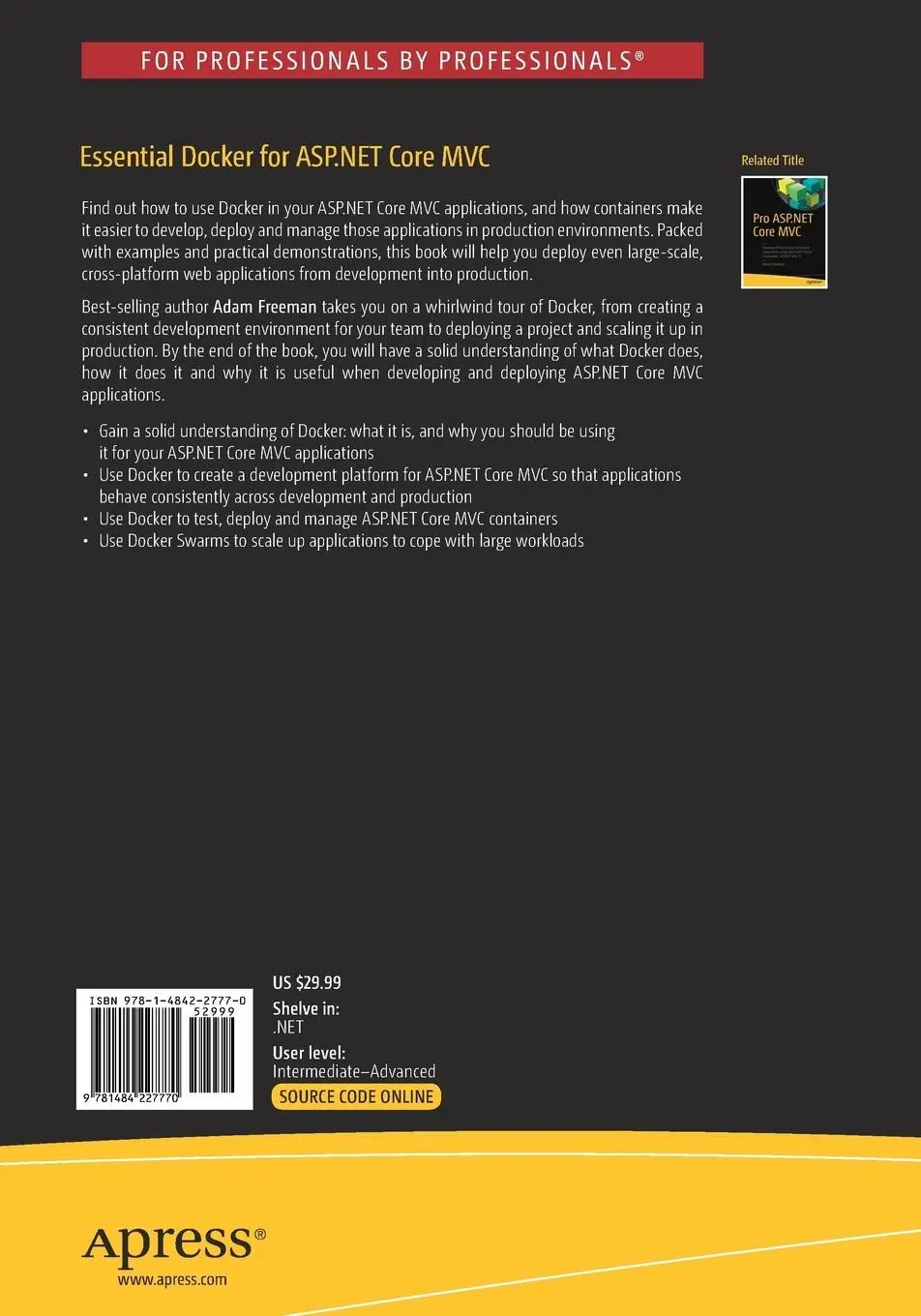 Rückseite: 9781484227770 | Essential Docker for ASP.NET Core MVC | Adam Freeman | Taschenbuch