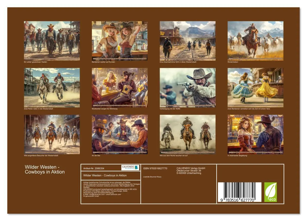 Bild: 9783516627770 | Wilder Westen - Cowboys in Aktion (Wandkalender 2026 DIN A4 quer),...