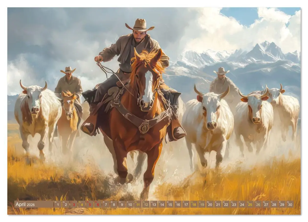 Bild: 9783516627770 | Wilder Westen - Cowboys in Aktion (Wandkalender 2026 DIN A4 quer),...