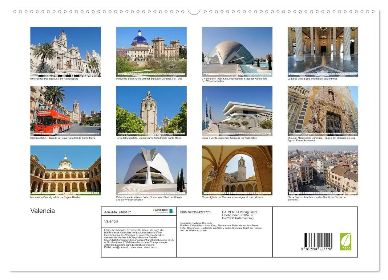 Bild: 9783594227770 | Valencia (Wandkalender 2027 DIN A2 quer), CALVENDO Monatskalender