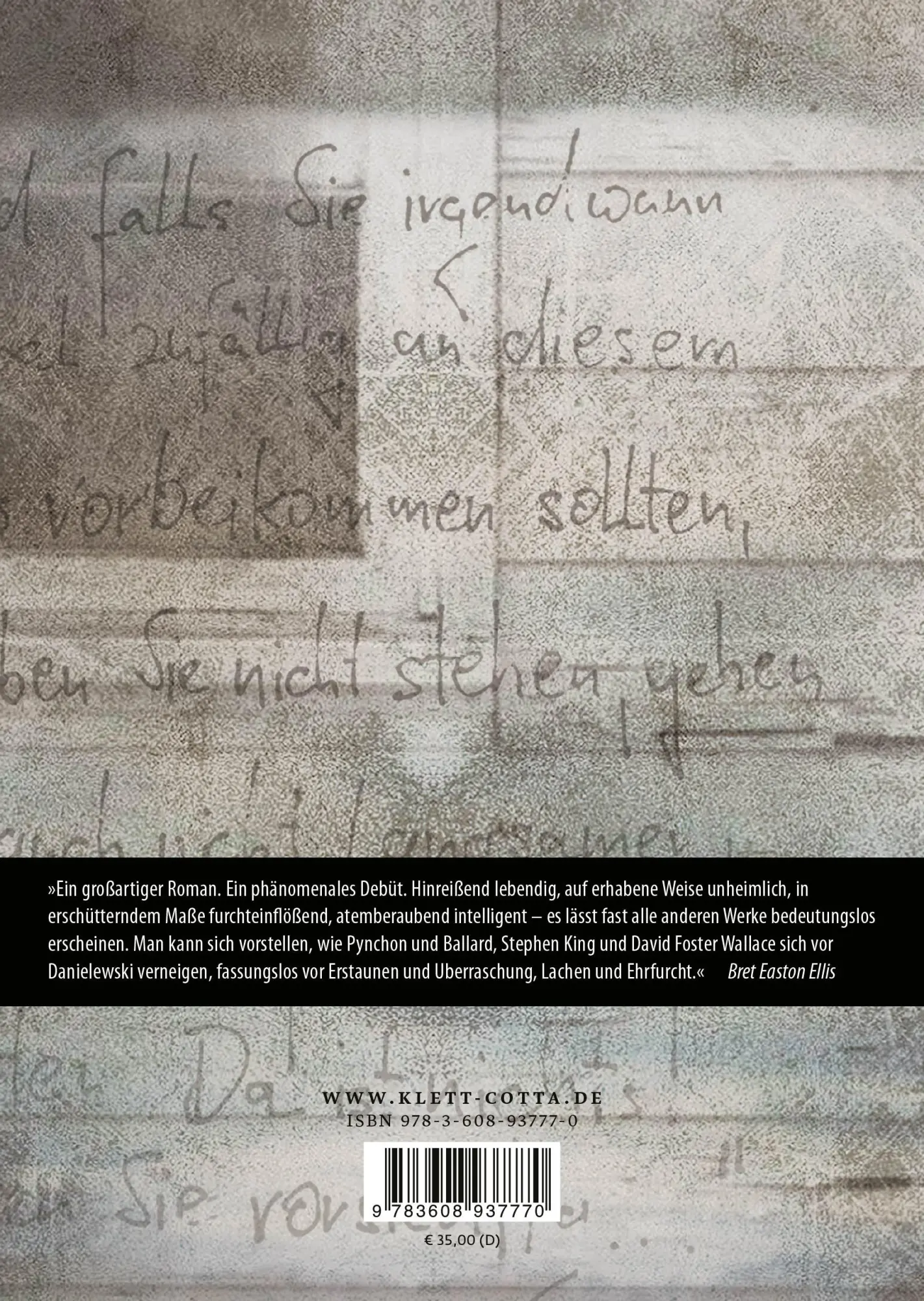 Rückseite: 9783608937770 | Das Haus | Mark Z. Danielewski | Buch | Lesebändchen | 802 S. | 2007