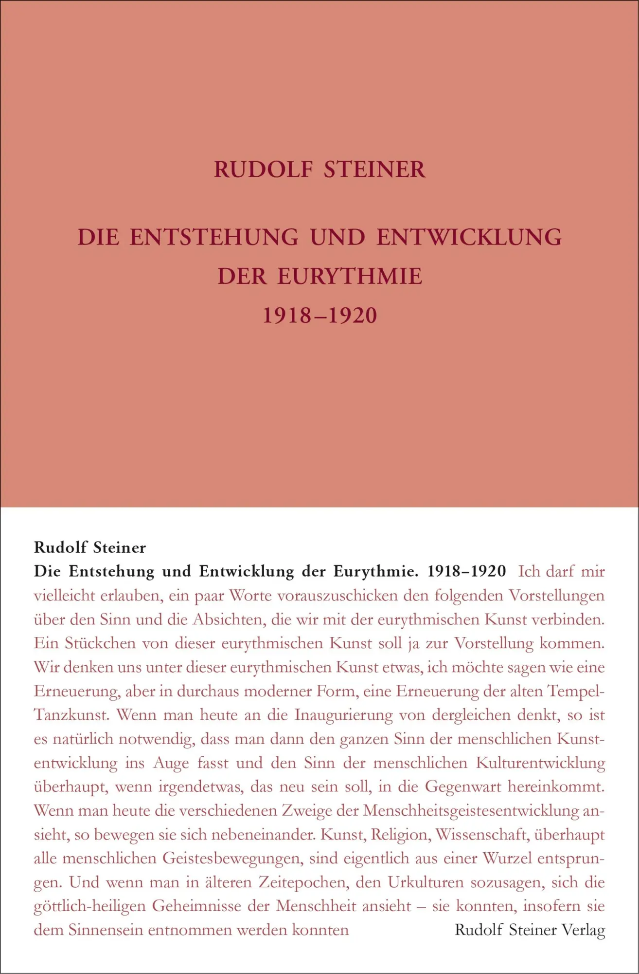 Cover: 9783727427770 | Die Entstehung und Entwicklung der Eurythmie 1918-1920 | Steiner