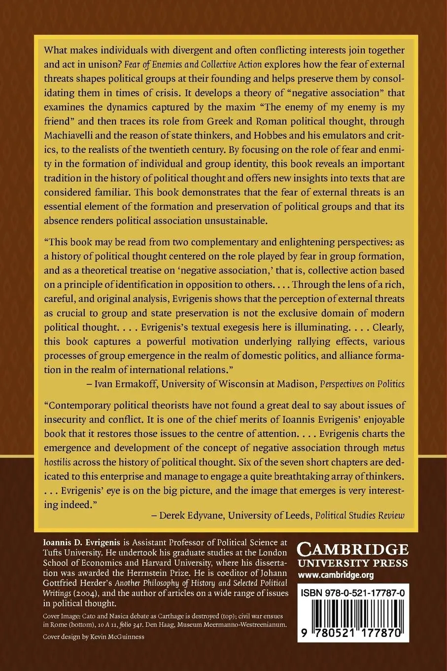 Rückseite: 9780521177870 | Fear of Enemies and Collective Action | Ioannis D. Evrigenis | Buch