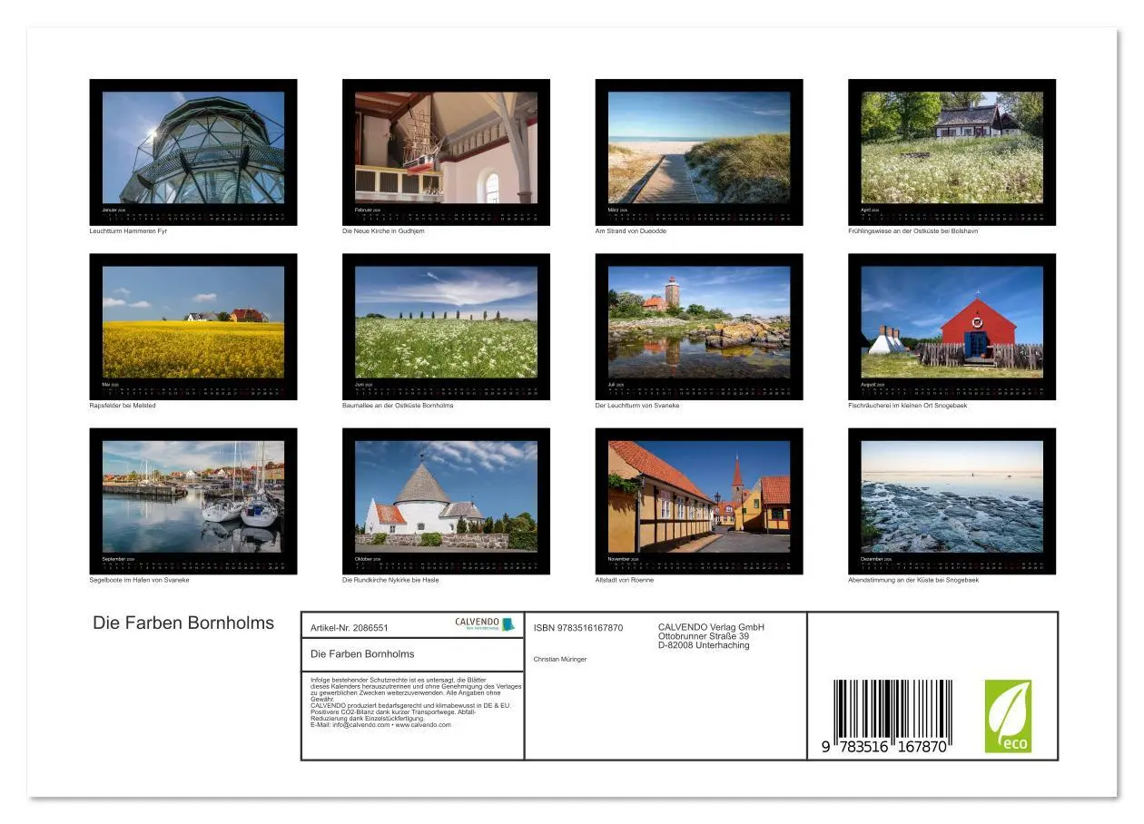 Bild: 9783516167870 | Die Farben Bornholms (Wandkalender 2026 DIN A4 quer), CALVENDO...