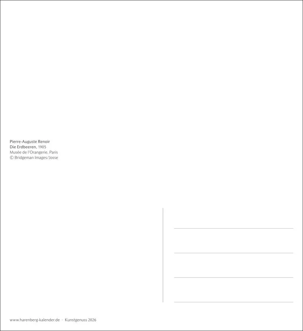 Bild: 9783840037870 | Kunstgenuss Postkartenkalender 2026 - Kalender mit 53 Kunstpostkarten
