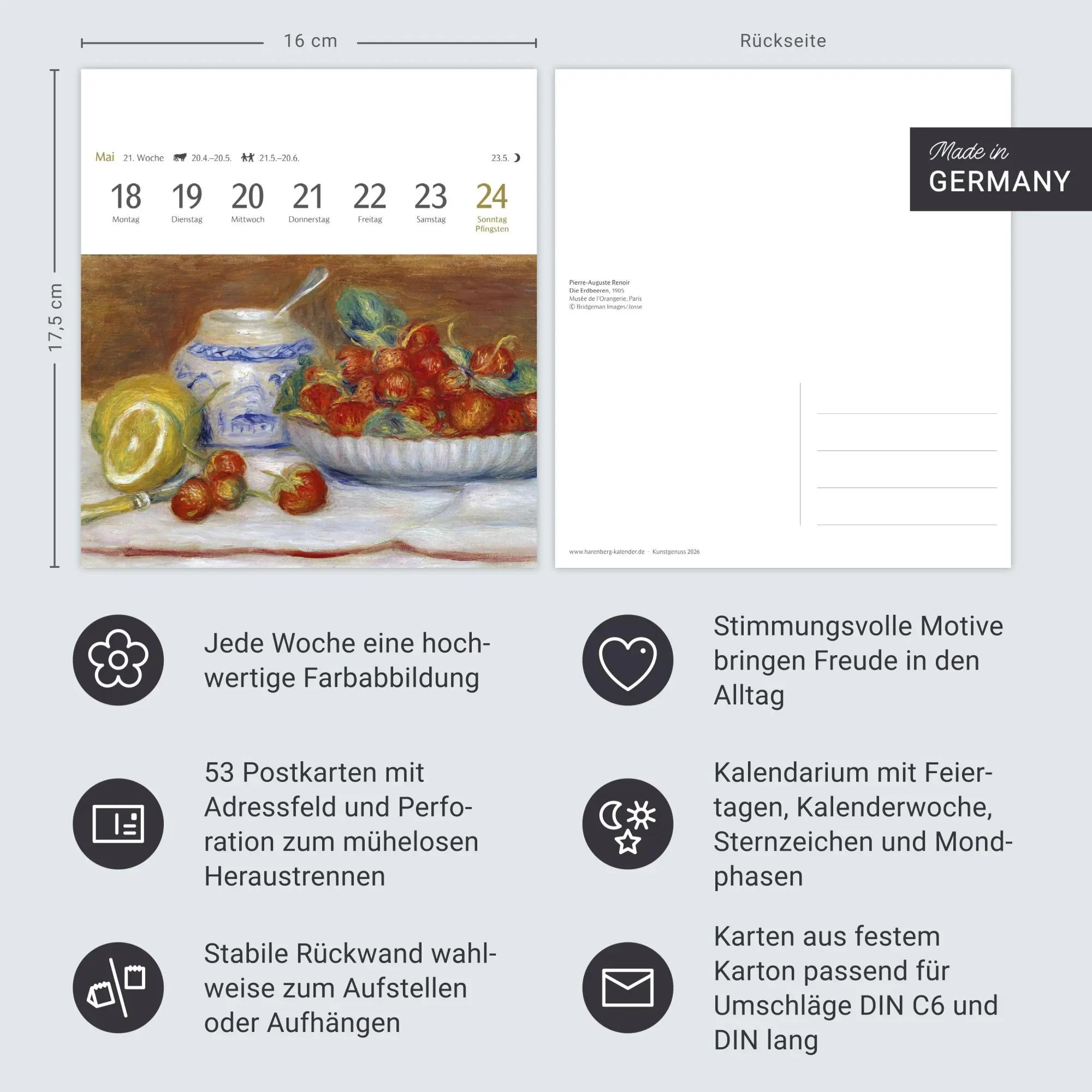 Bild: 9783840037870 | Kunstgenuss Postkartenkalender 2026 - Kalender mit 53 Kunstpostkarten