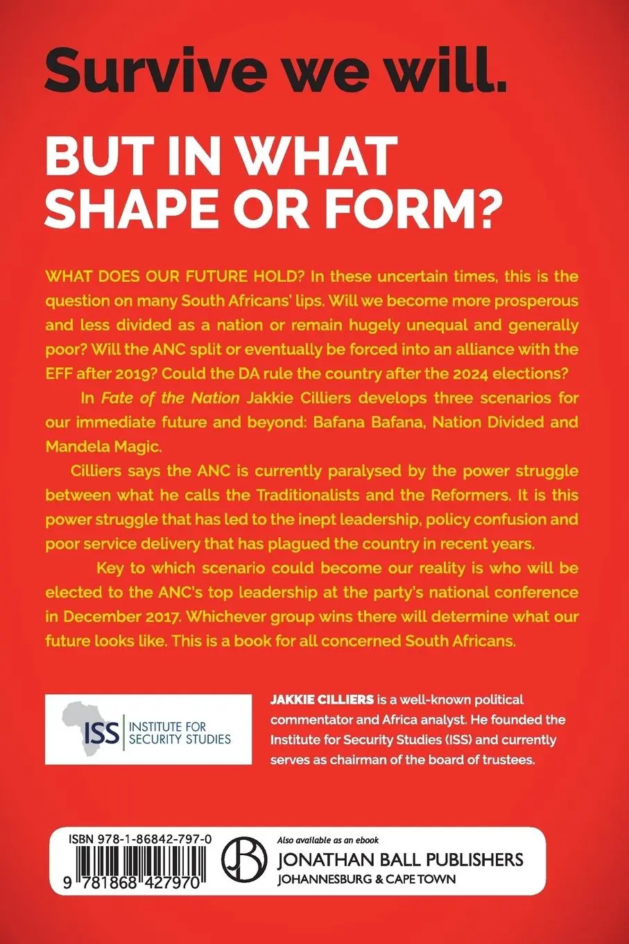 Rückseite: 9781868427970 | Fate of the Nation | 3 Scenarios for South Africa's Future | Cilliers