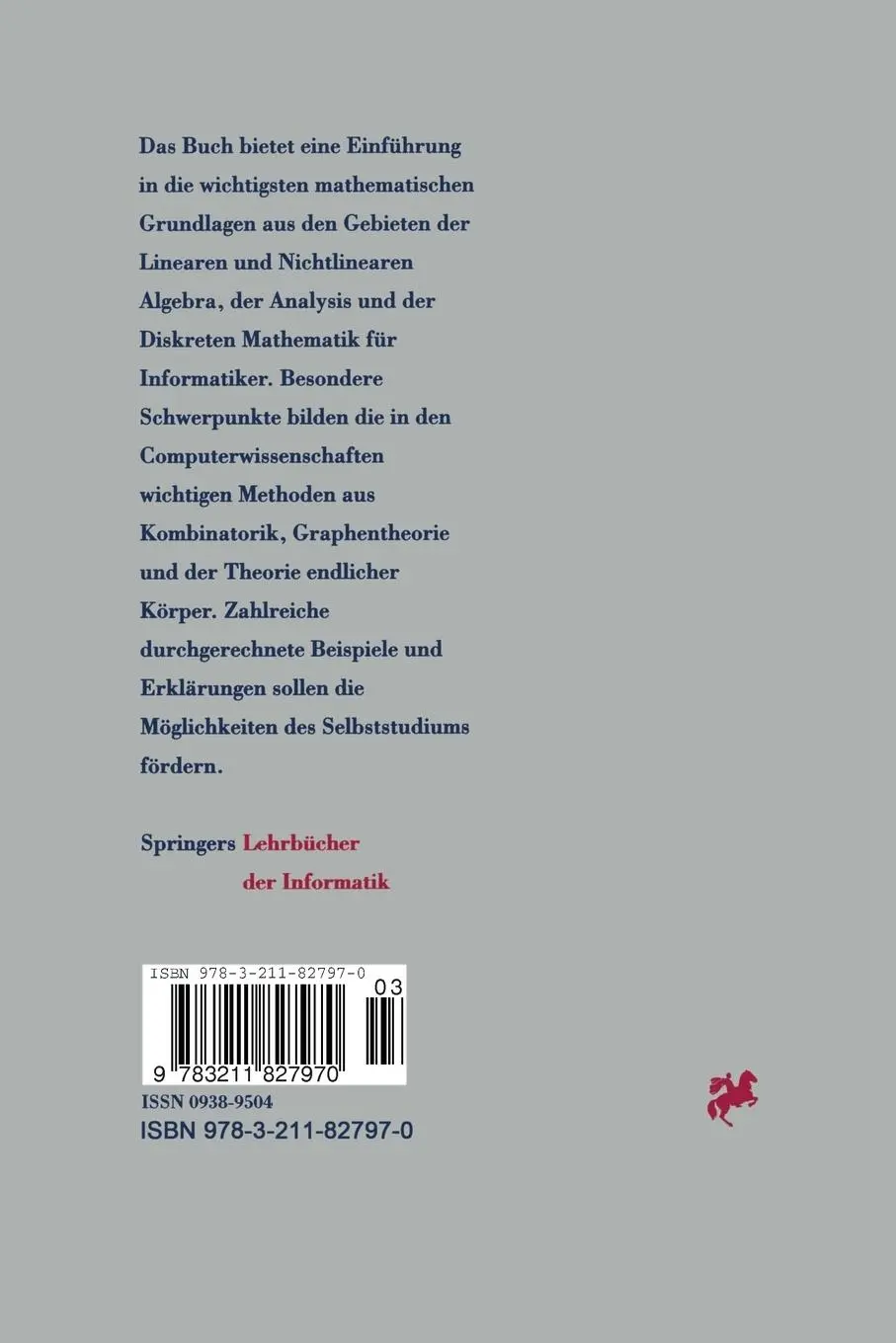 Rückseite: 9783211827970 | Einführung in die Mathematik für Informatiker | Kirschenhofer (u. a.)