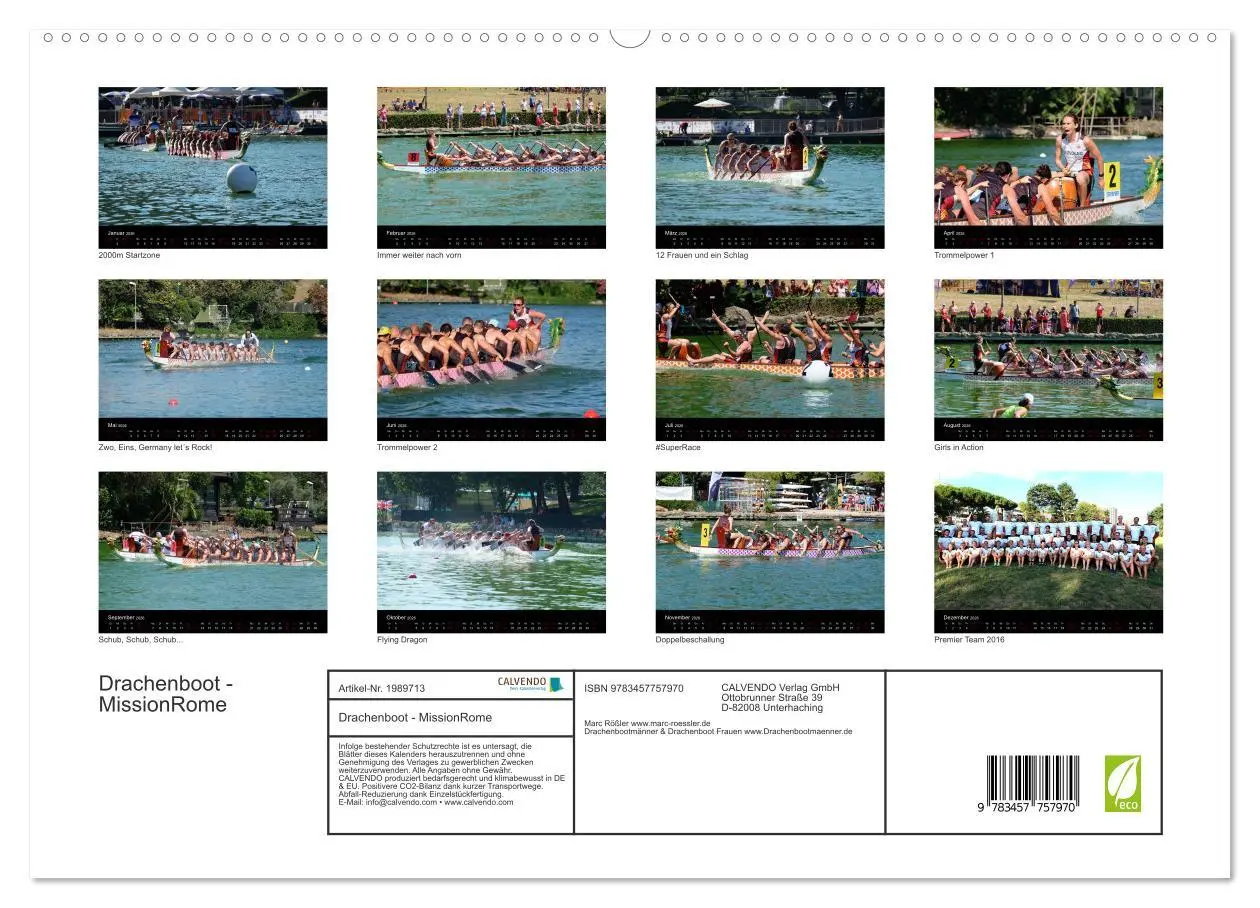 Bild: 9783457757970 | Drachenboot - MissionRome (hochwertiger Premium Wandkalender 2026...