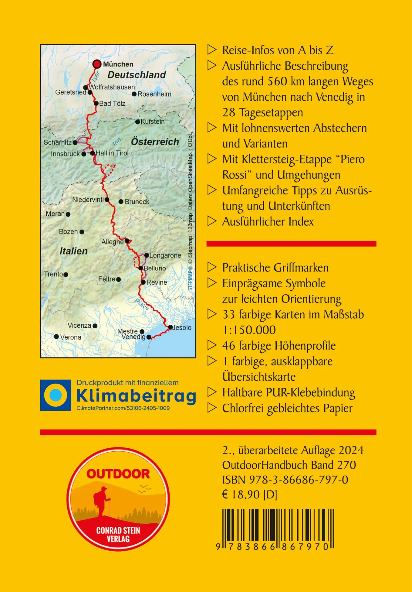 Rückseite: 9783866867970 | München - Venedig über die Alpen in 28 Etappen | Christian K. Rupp