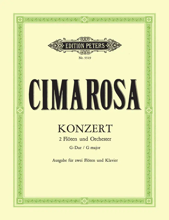 Cover: 9790014037970 | Concerto in G for 2 Flutes &amp; Orchestra | Domenico Cimarosa