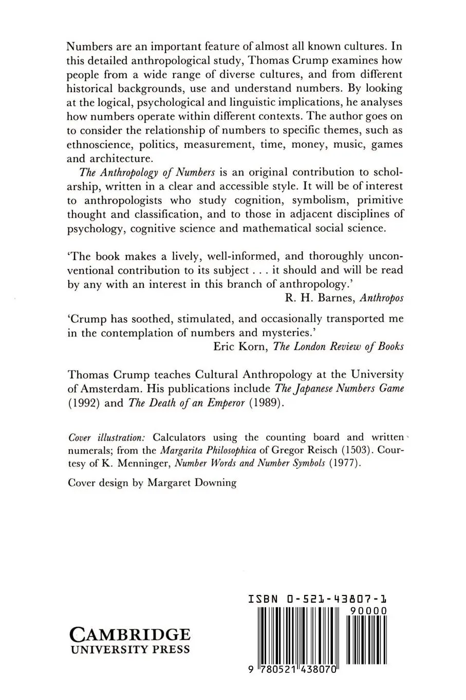 Rückseite: 9780521438070 | The Anthropology of Numbers | Thomas Crump | Taschenbuch | Englisch