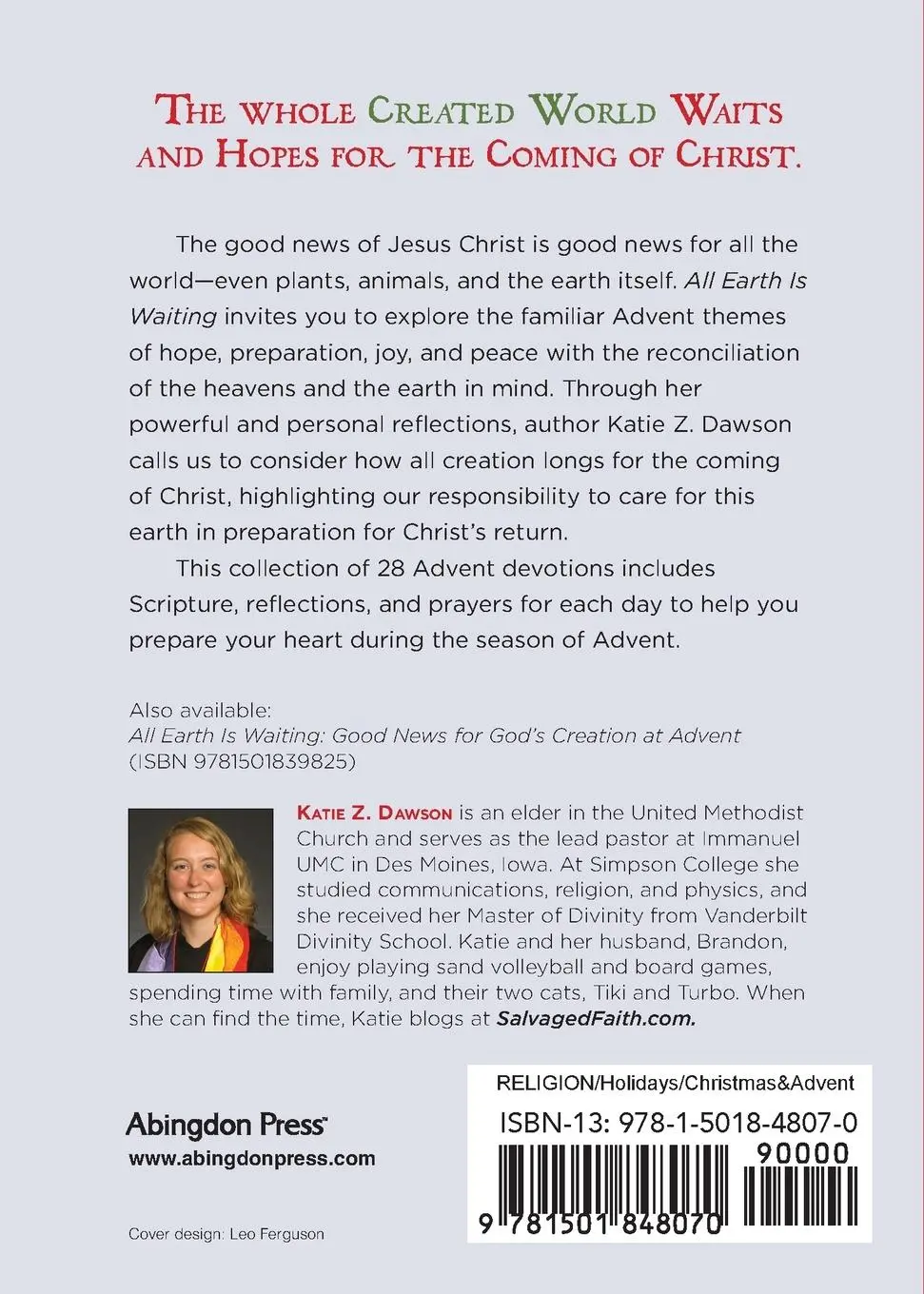 Rückseite: 9781501848070 | All Earth Is Waiting | Devotions for the Season | Katie Z Dawson