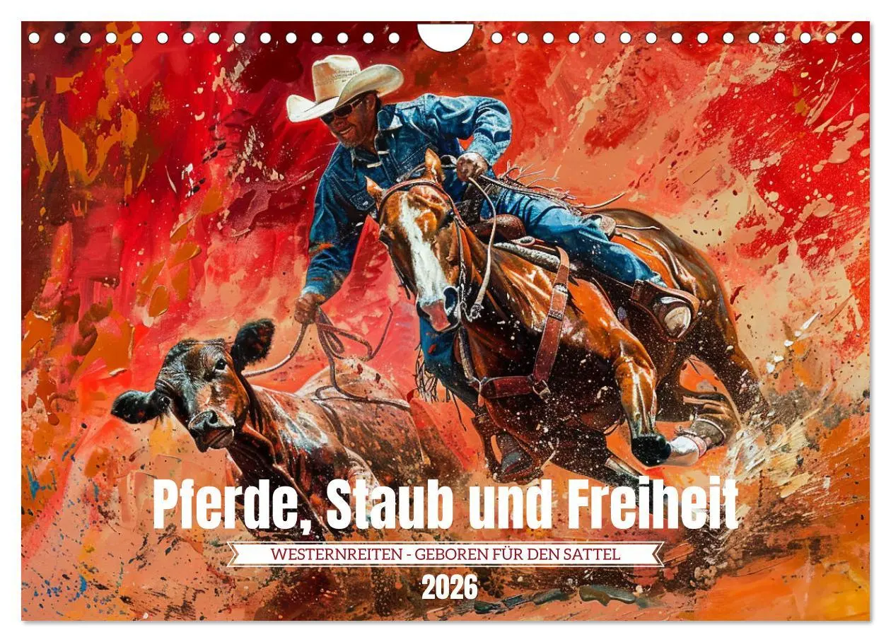 Cover: 9783457338070 | Pferde, Staub und Freiheit (Wandkalender 2026 DIN A4 quer),...