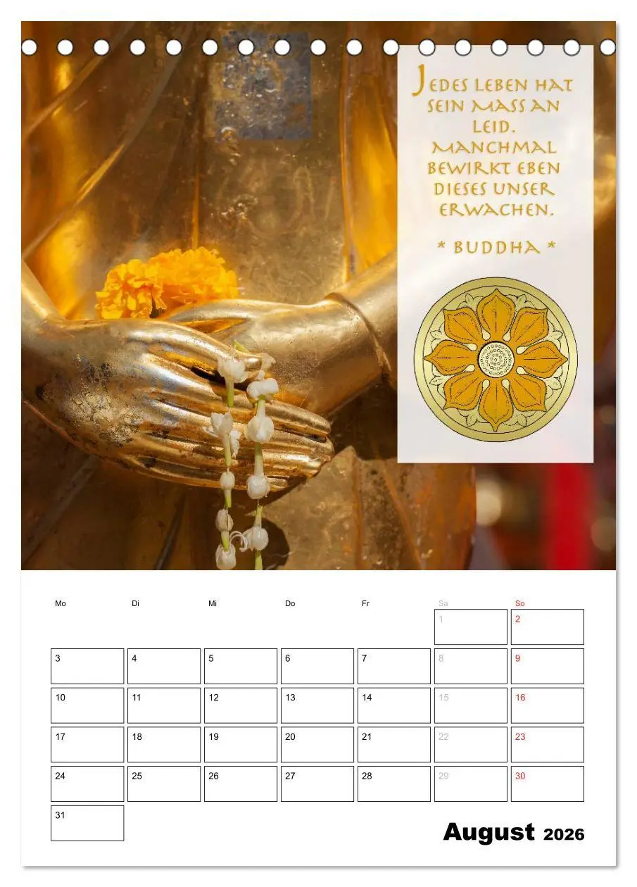 Bild: 9783516428070 | BUDDHAS ZITATE Buddhistische Weisheiten (Tischkalender 2026 DIN A5...