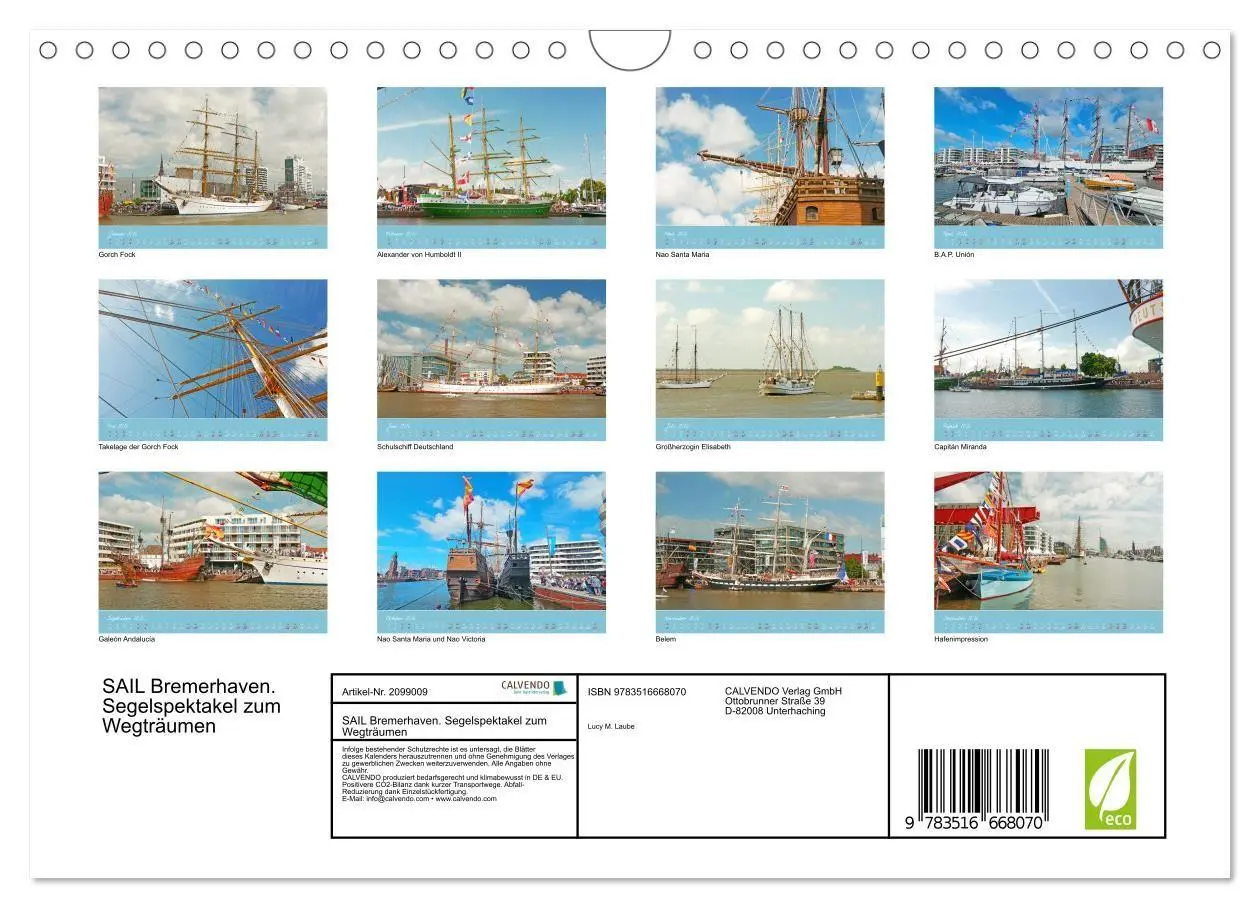 Bild: 9783516668070 | SAIL Bremerhaven. Segelspektakel zum Wegträumen (Wandkalender 2026...