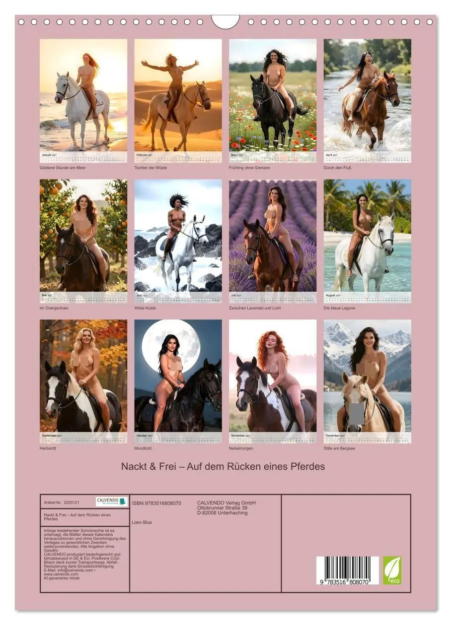 Bild: 9783516808070 | Nackt &amp; Frei - Auf dem Rücken eines Pferdes (Wandkalender 2027 DIN...