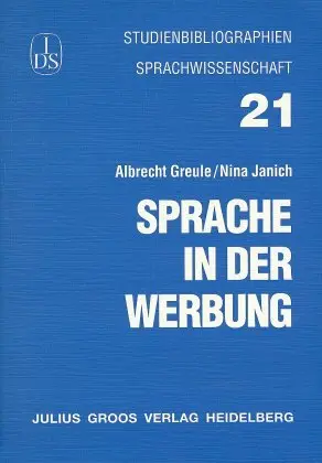 Cover: 9783872768070 | Sprache in der Werbung | Albrecht Greule (u. a.) | Taschenbuch | 52 S.
