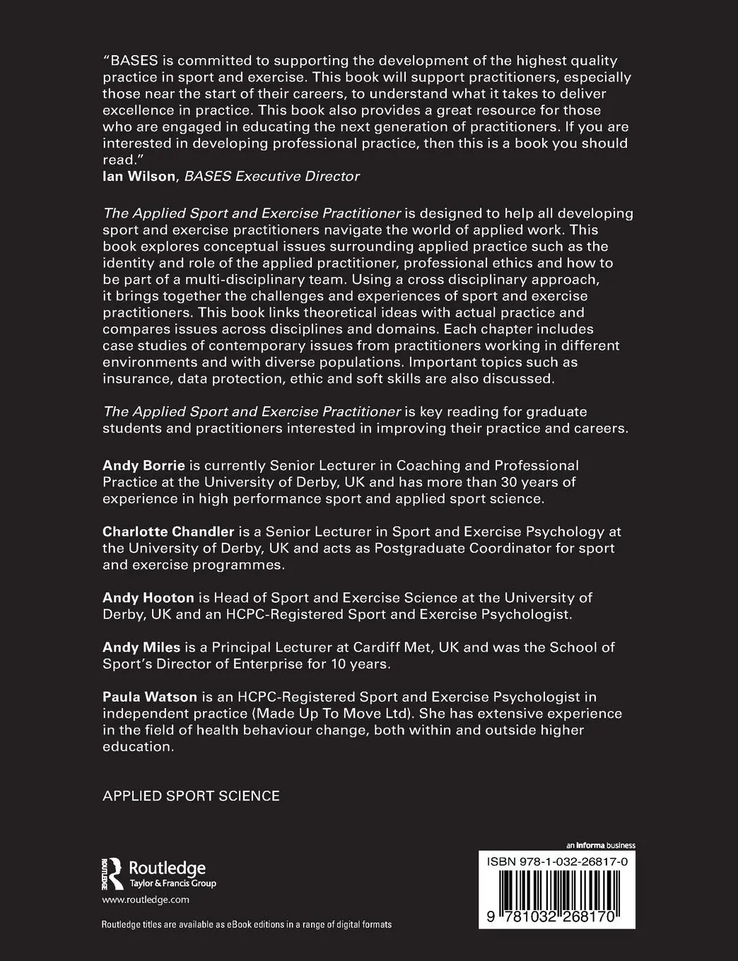 Rückseite: 9781032268170 | The Applied Sport and Exercise Practitioner | Andy Borrie (u. a.)