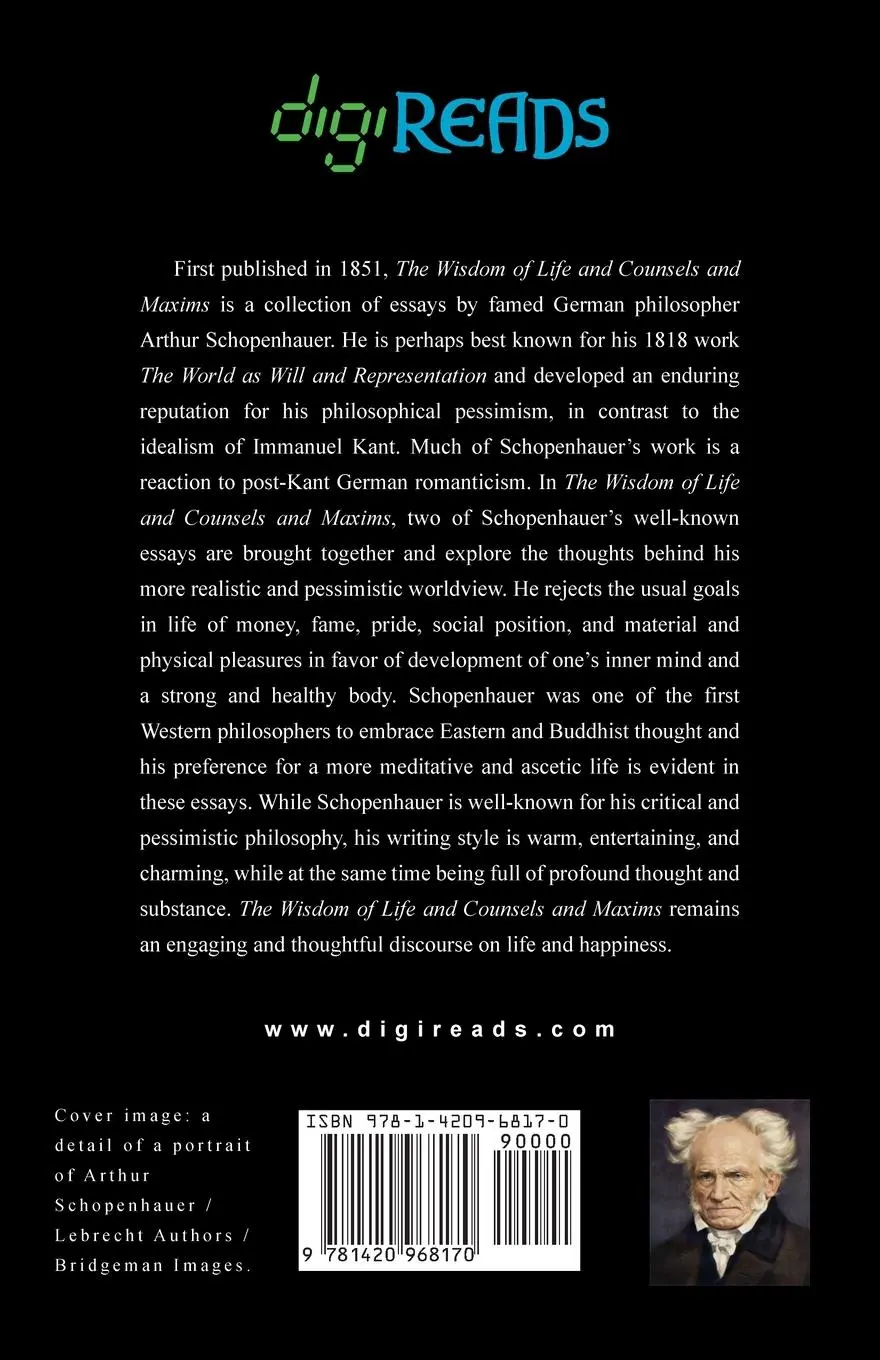 Rückseite: 9781420968170 | The Wisdom of Life and Counsels and Maxims | Schopenhauer (u. a.)