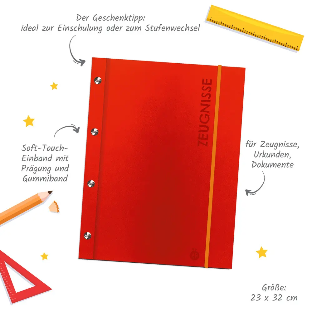 Bild: 4251901508270 | Trötsch Zeugnismappe A4 mit Buchschrauben rot | Co.KG | 12 S. | 2024