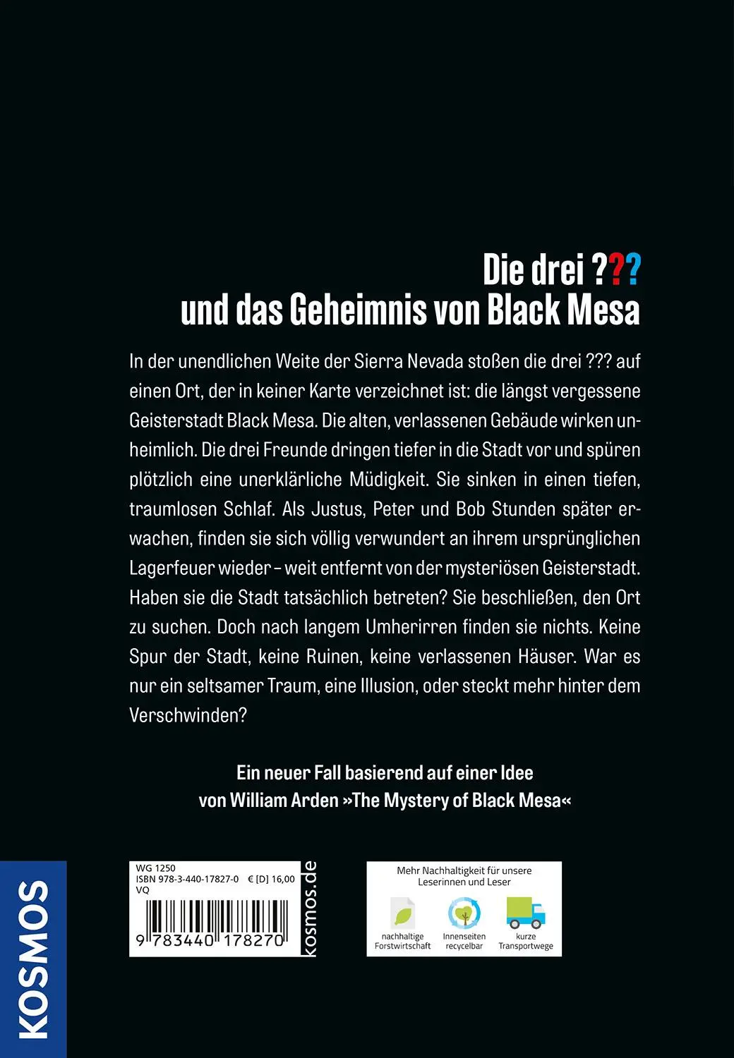 Rückseite: 9783440178270 | Die drei ??? und das Geheimnis von Black Mesa | C. R. Rodenwald | Buch