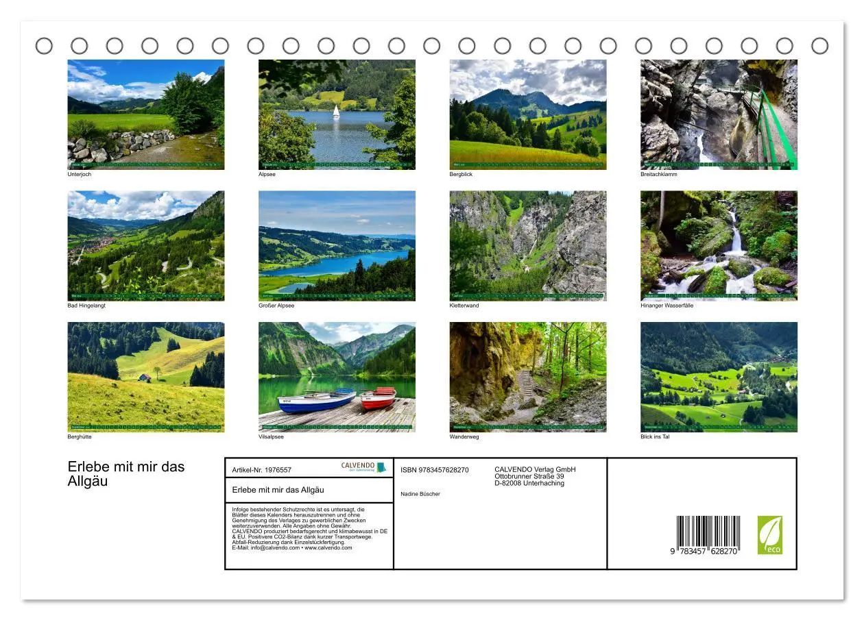 Bild: 9783457628270 | Erlebe mit mir das Allgäu (Tischkalender 2026 DIN A5 quer),...