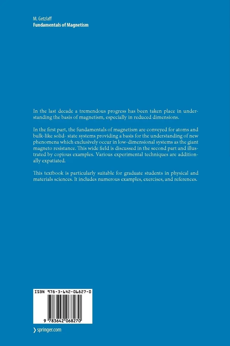 Rückseite: 9783642068270 | Fundamentals of Magnetism | Mathias Getzlaff | Taschenbuch | xiv