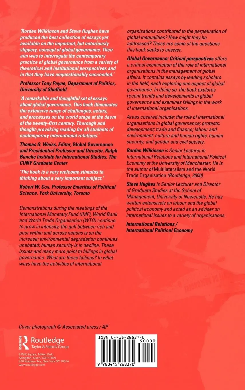 Rückseite: 9780415268370 | Global Governance | Critical Perspectives | Steve Hughes (u. a.)