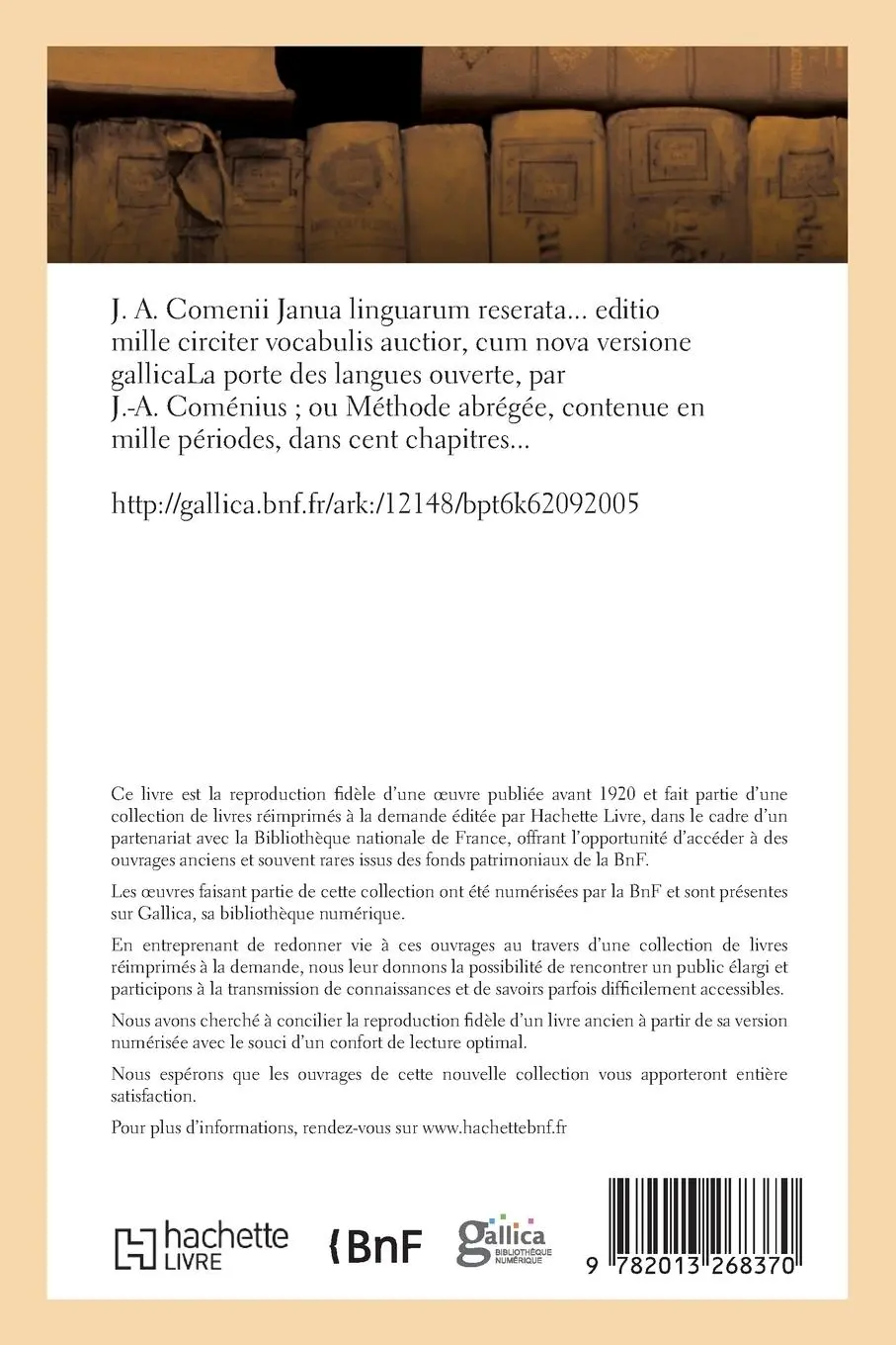 Rückseite: 9782013268370 | J. A. Comenii Janua Linguarum Reserata, Editio Mille Circiter...