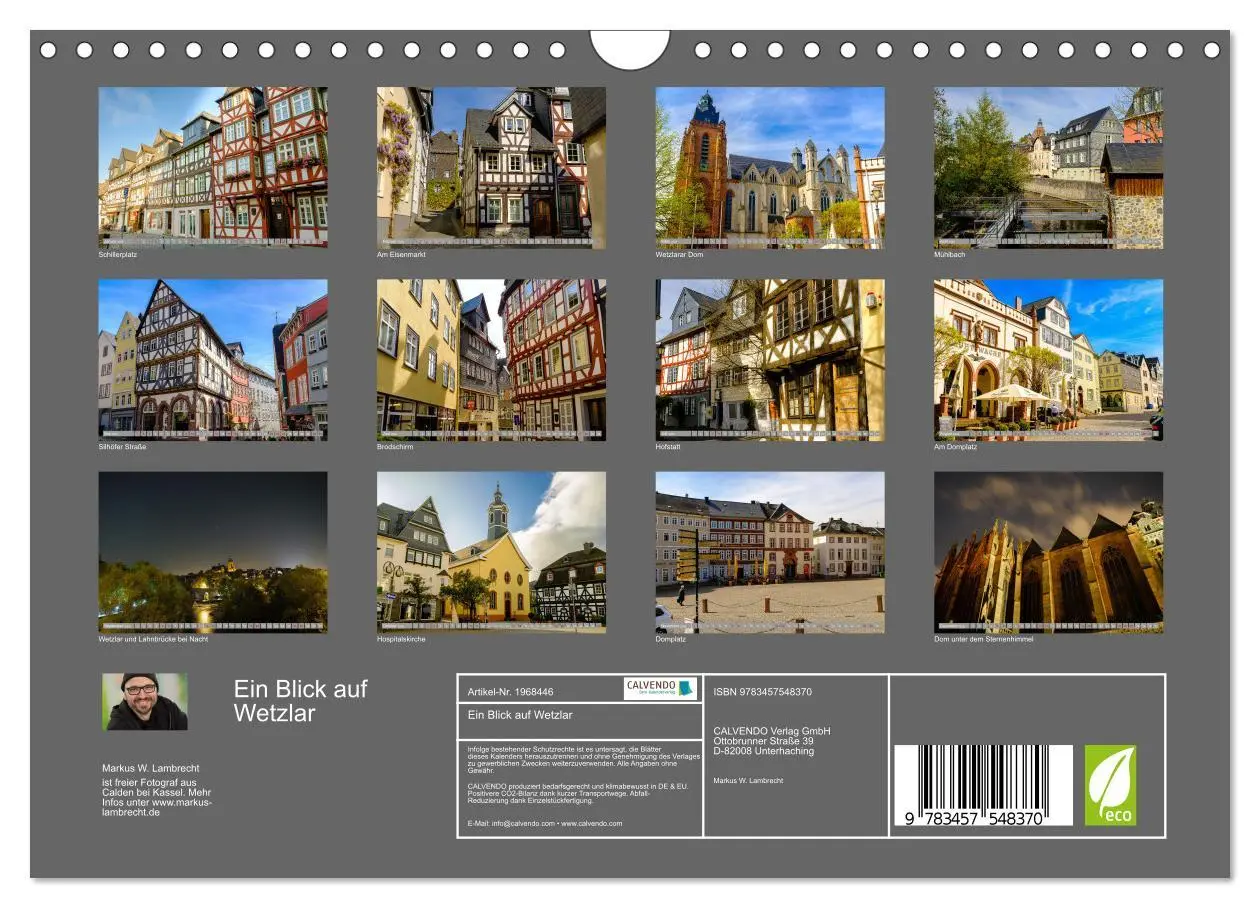 Bild: 9783457548370 | Ein Blick auf Wetzlar (Wandkalender 2026 DIN A4 quer), CALVENDO...