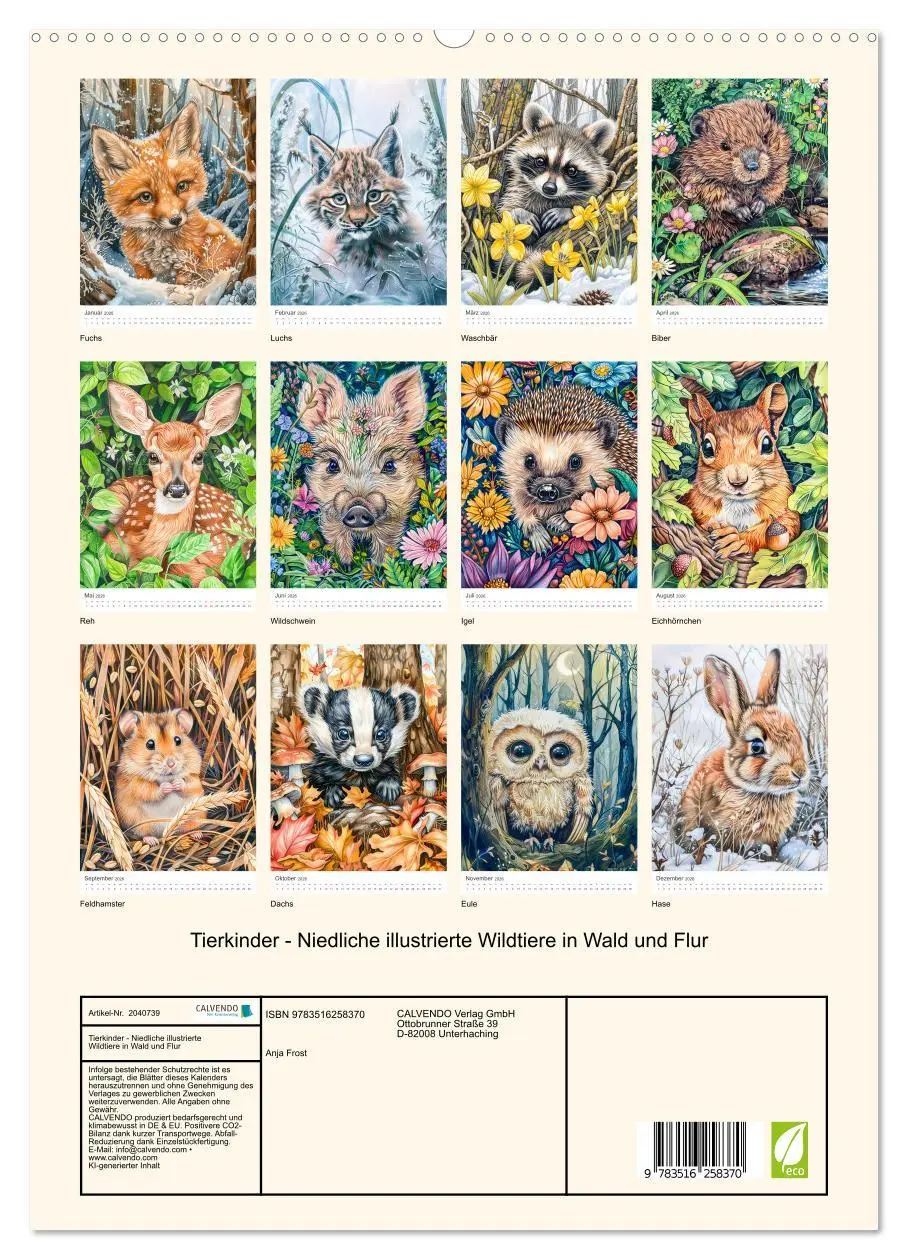 Bild: 9783516258370 | Tierkinder - Niedliche illustrierte Wildtiere in Wald und Flur...