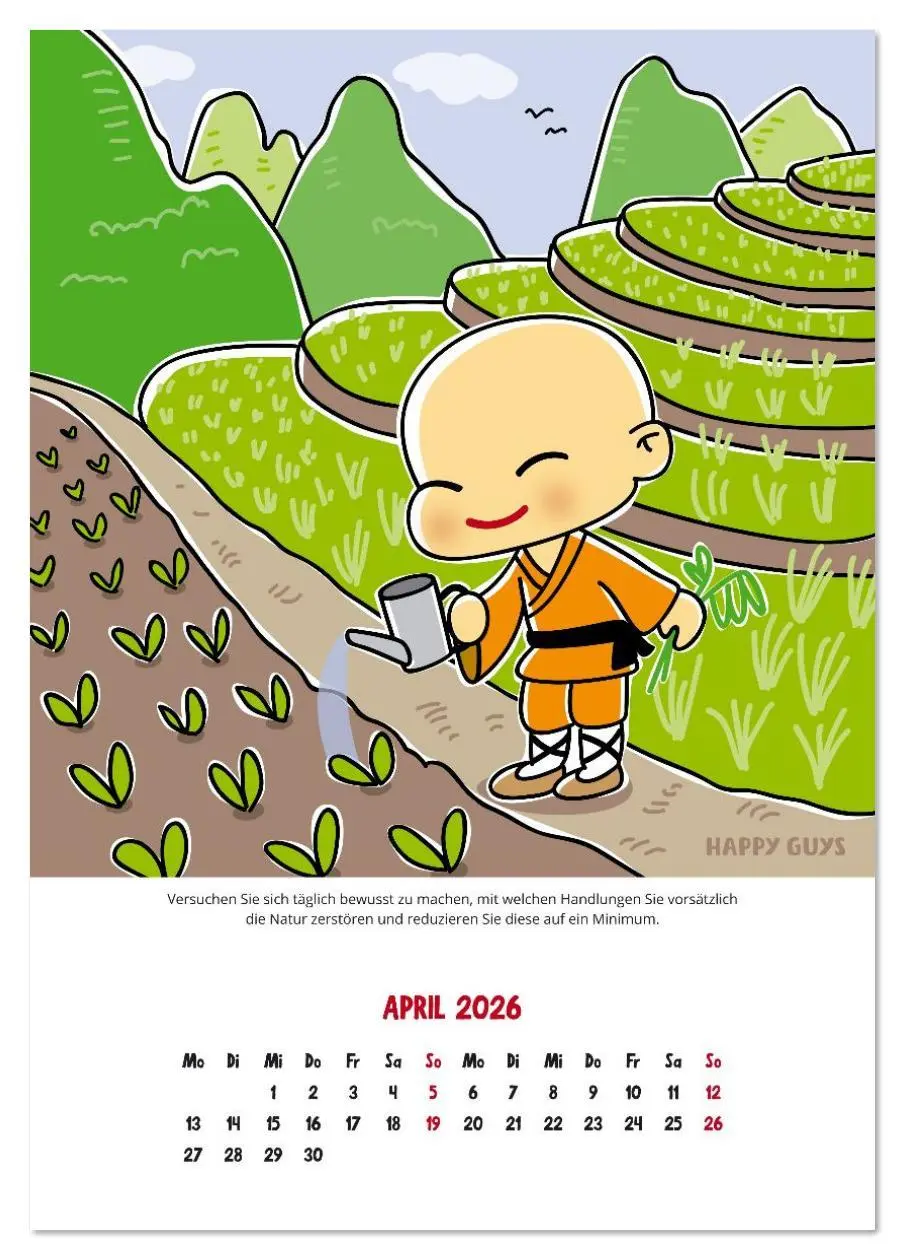 Bild: 9783516638370 | Happiness 2026 (Tischkalender 2026 DIN A5 hoch), CALVENDO...