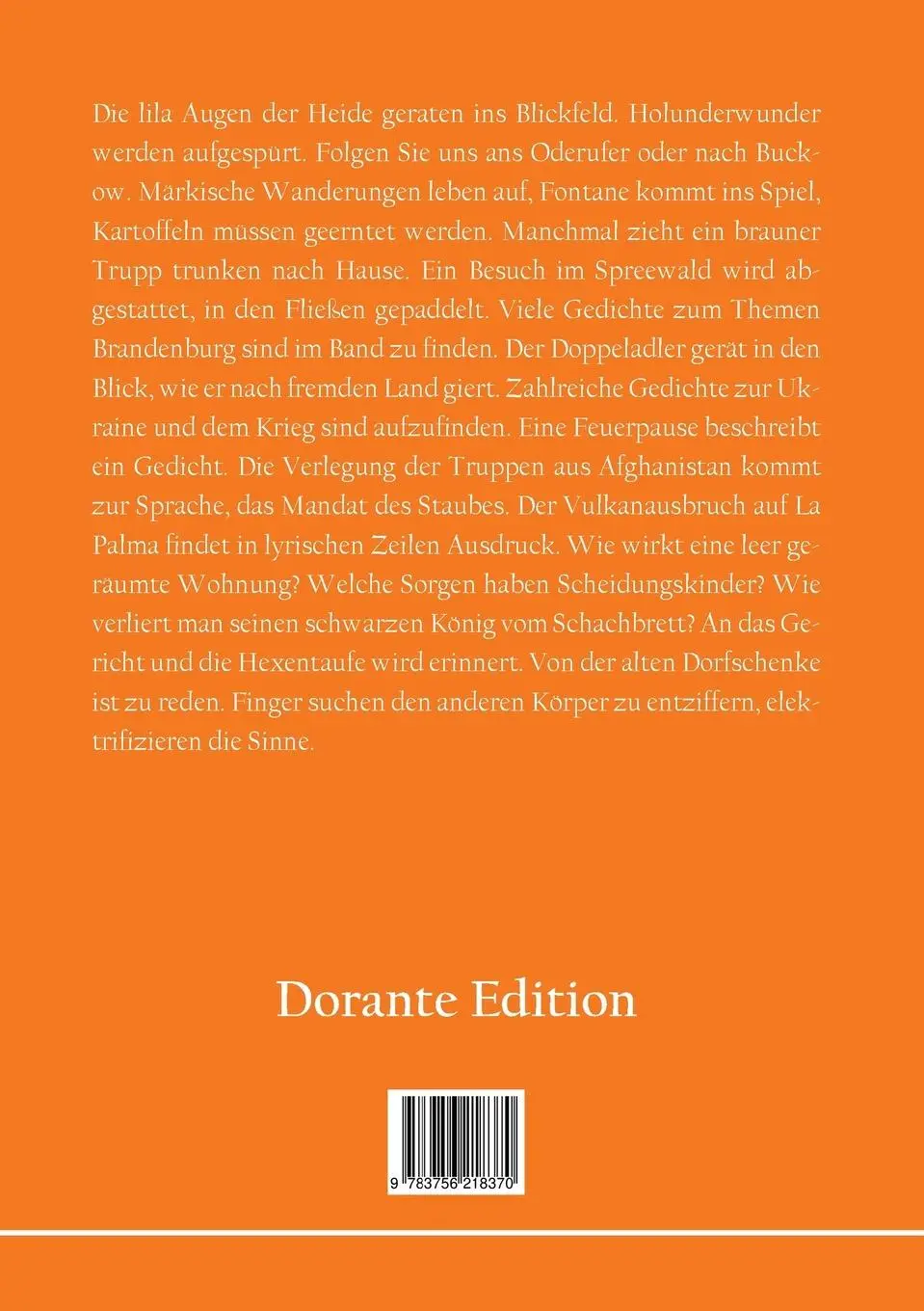 Rückseite: 9783756218370 | Brandenburger Landschaften | Gedichte | Peter Frank (u. a.) | Buch