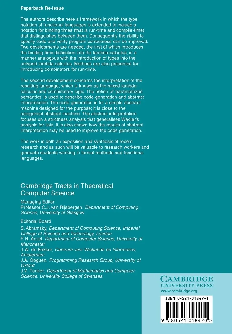 Rückseite: 9780521018470 | Two-Level Functional Languages | Flemming Nielson (u. a.) | Buch