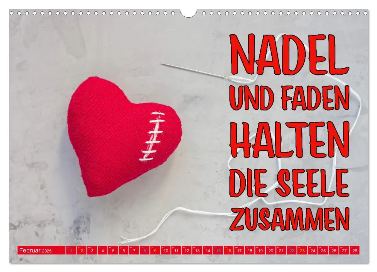 Bild: 9783457148570 | Nadel und Faden - Nähen mit coolen Sprüchen (Wandkalender 2025 DIN...