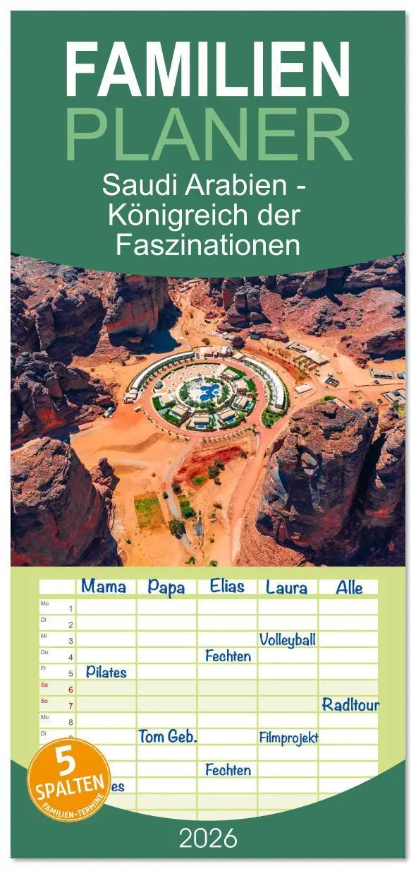Cover: 9783516618570 | Familienplaner 2026 - Saudi Arabien - Königreich der Faszinationen...