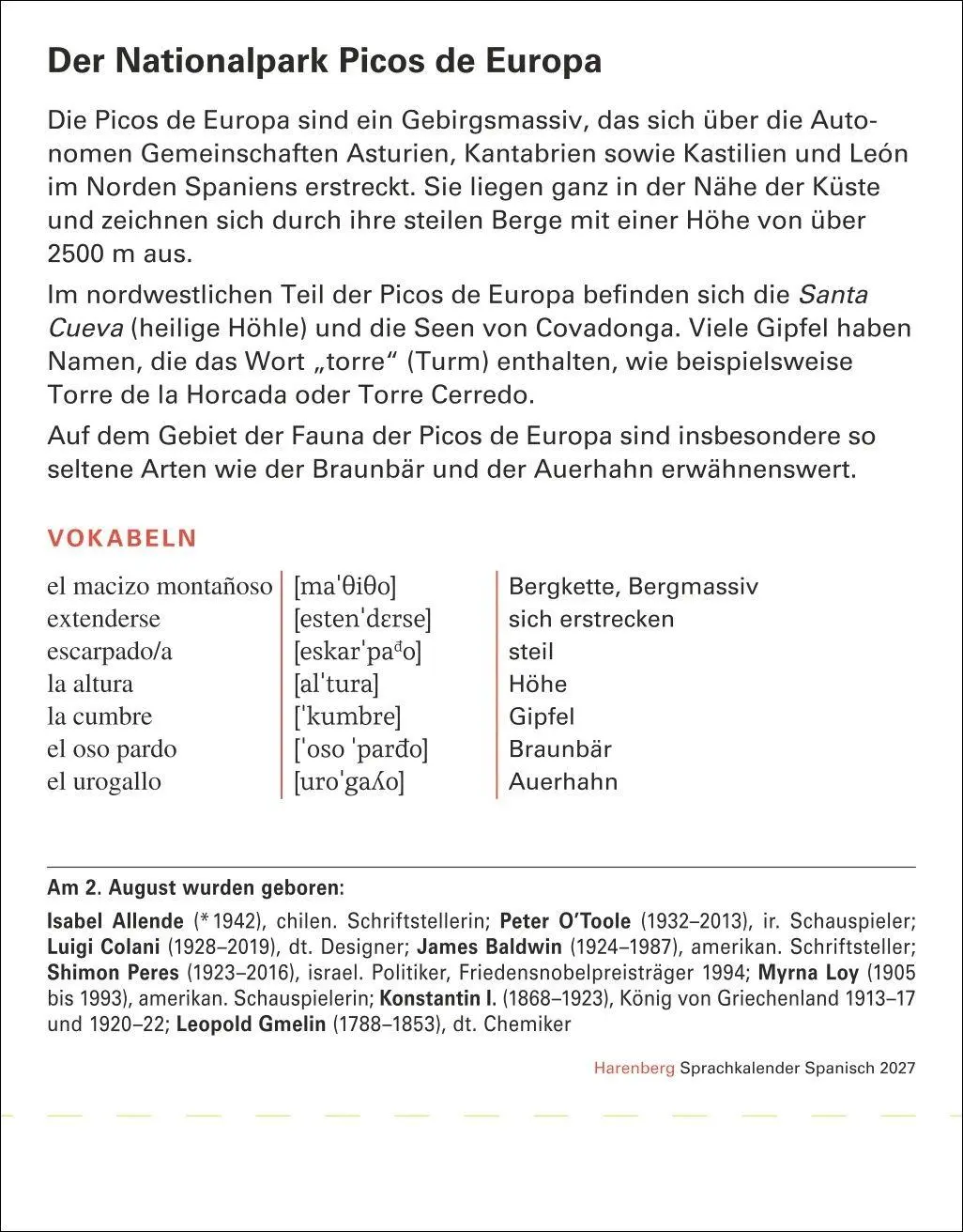 Bild: 9783840038570 | Spanisch Sprachkalender 2027 - Spanisch lernen leicht gemacht -...