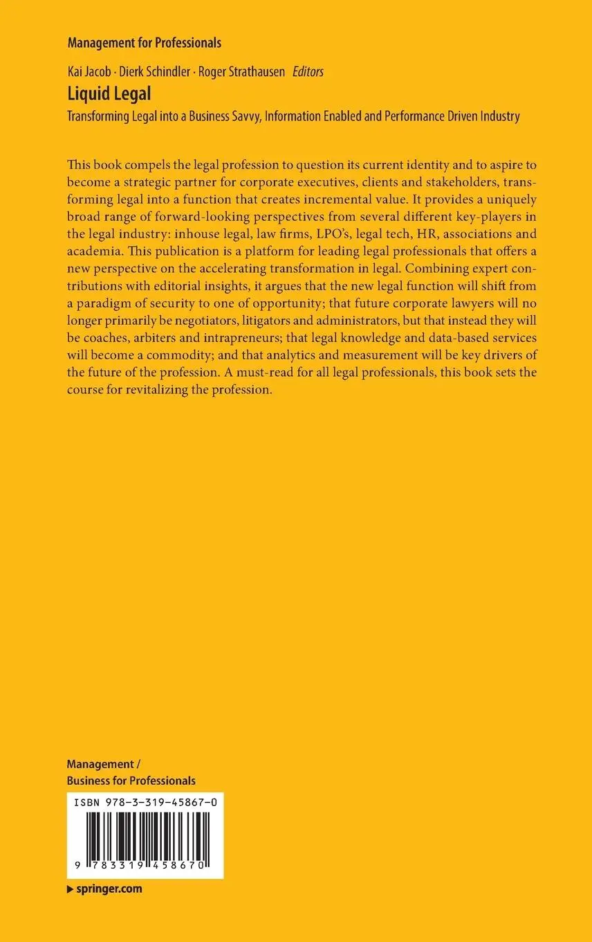 Rückseite: 9783319458670 | Liquid Legal | Kai Jacob (u. a.) | Buch | xxxii | Englisch | 2016