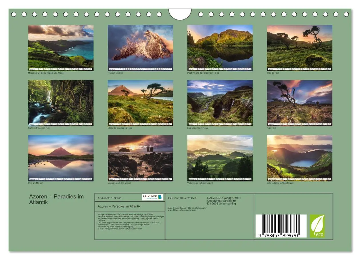 Bild: 9783457828670 | Azoren - Paradies im Atlantik (Wandkalender 2026 DIN A4 quer),...