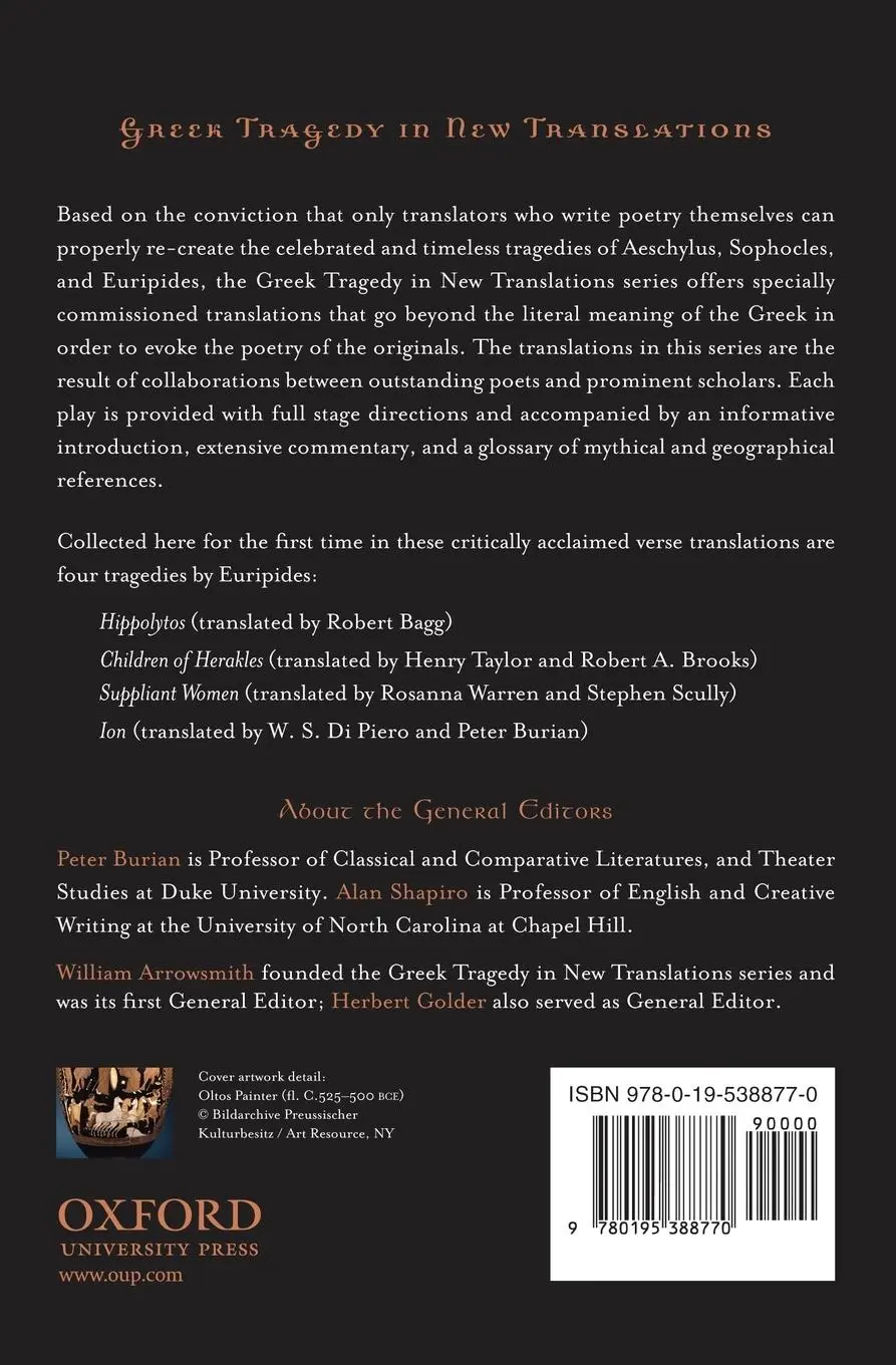Rückseite: 9780195388770 | The Complete Euripides, Volume III | Hippolytos and Other Plays | Buch
